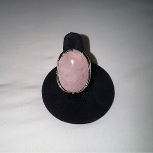 Rose Quartz Crystal Ring